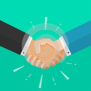 Business shaking hands vector, symbol of success deal, happy partnership