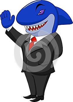 Business shark cartoon