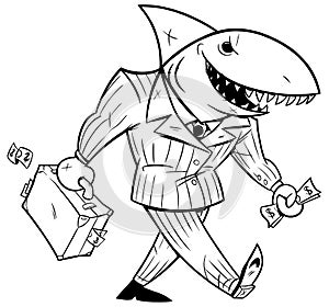 Business Shark Line Art