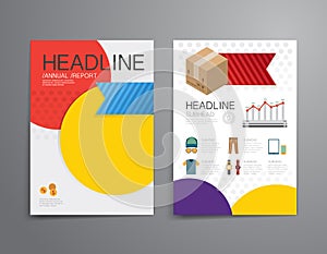 Business shopping brochure, flyer, magazine cover design template vector.layout education annual report A4 size.