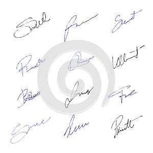 Business signature vector set