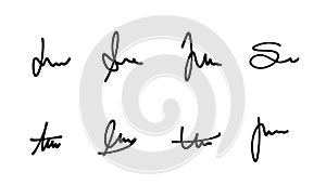 Business signature vector set