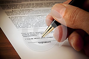 Business Signed Contract Signature Document