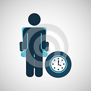 Business silhouette man clock time