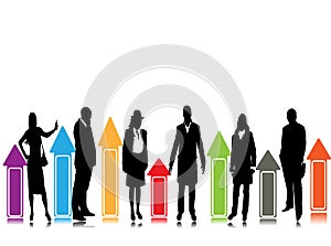 Business silhouettes, business presentation