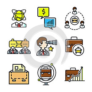 Business Simple Icon Color Illustration