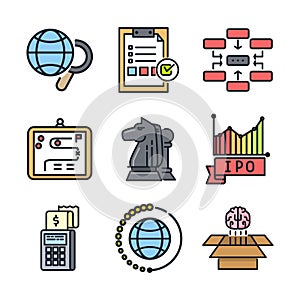 Business Simple Icon Color Illustration