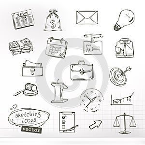 Business sketches icons