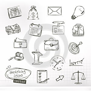 Business sketches icons photo