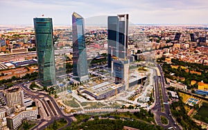 Business skyscrapers Cuatro Torres in Madrid photo