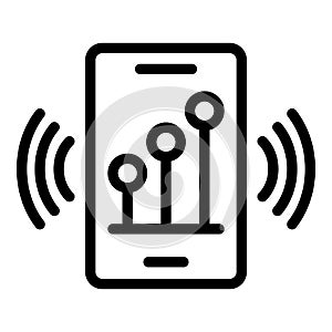 Business smartphone icon outline vector. Solution creative