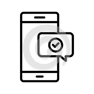 Business sms Line Style vector icon which can easily modify or edit
