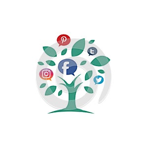 Business Social media growth icon logo design vector concept illustration