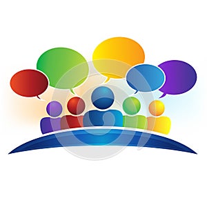 Business social media network speech bubbles logo