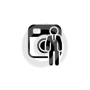 Business in Social Network Icon. Flat Design