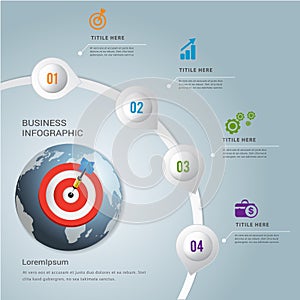 Business social world infographic template concept. photo