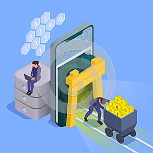 Business Software Isometric Background