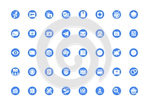 Business, Software Technology Blue icon set