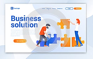 Business Solution Agency Modern flat design vector illustration concepts of web page design for website