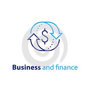 Business solution, finance insurance service, currency exchange, mortgage loan refinance, fund management, return on investment photo