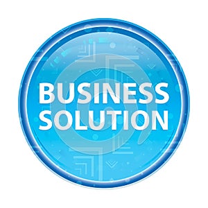 Business Solution floral blue round button
