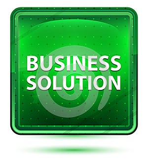 Business Solution Neon Light Green Square Button