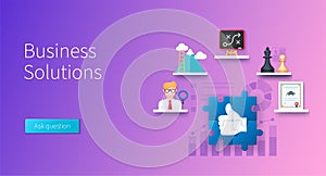 Business solutions illustration in 3D style