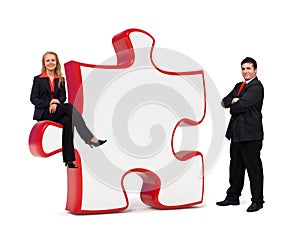 Business solutions puzzle board - Copyspace