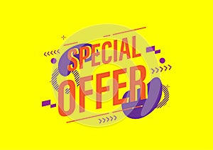 Business special offer banner design. Typography special offer advertising