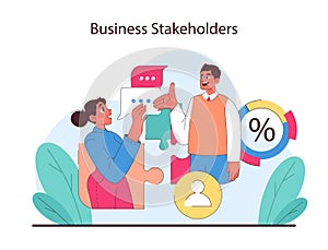 Business stakeholders concept. A dynamic exchange of ideas