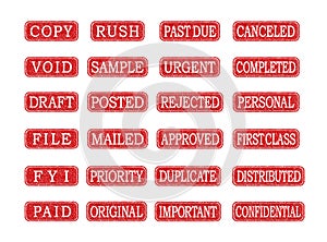 Business stamp vector illustration set