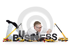 Business start up: Businessman building business-w