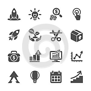 Business start up icon set, vector eps10