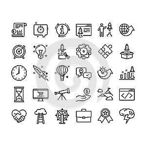 Business start up web icon set.