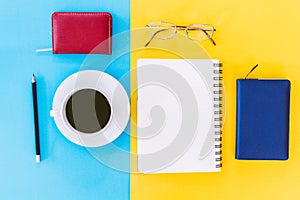 Business stationary set in workspace on table