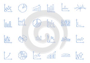 Business statistics icon set