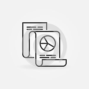 Business Statistics Report vector icon in thin line style