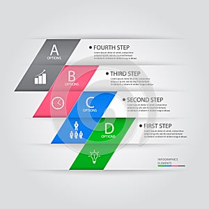 Business steb origami style options banner. Vector illustration.