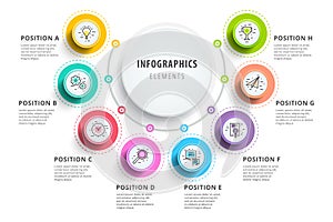 Il negozio 8 fare un passo prova grafico infografica fare un passo cerchi. 