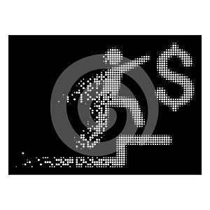 Bright Dissipated Dot Halftone Business Steps Icon photo