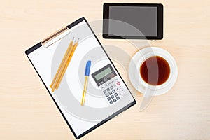 Business still life - above view of office tools