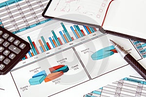 Business Still Life with Finance Stats