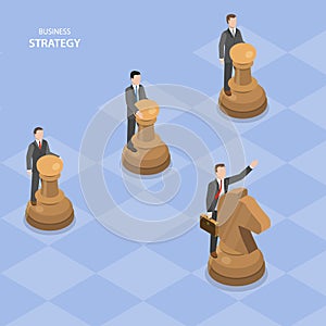 Business stratagy isometric flat vector concept.