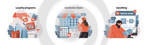 Business strategies set. Engaging loyalty programs with discounts, tackling customer churn via insights.