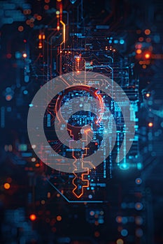 Business strategists digital key vertical view of security tech photo