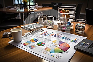 Business strategy analyst develops plan on whiteboard