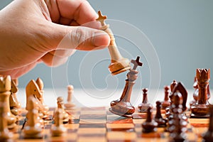 Business Strategy Concept By Chess Game