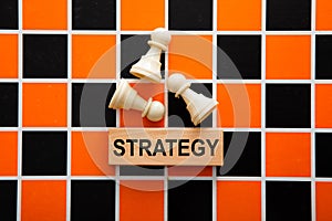 Business strategy concept. Chess pieces