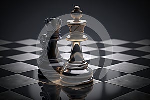 Business strategy concept with figures on chessboard
