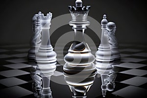 Business strategy concept with figures on chessboard